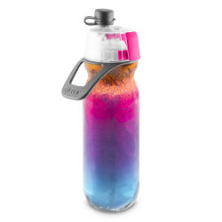 O2COOL Mist N’ Sip Water Bottle, 20 Oz, Ombre Raspberry
