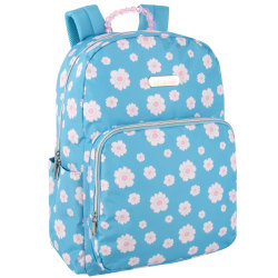 Jessica Simpson Backpack With 16" Laptop Sleeve, Blue Floral