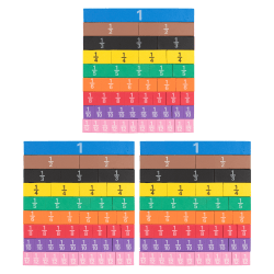 Learning Advantage Fraction Tiles, Foam, Magnetic, 51 Per Set, Pack Of 3 Sets