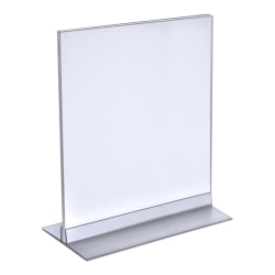 Azar Displays Acrylic Vertical/Horizontal T-Strip Sign Holders, 8 1/2" x 11", Clear, Pack Of 10