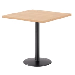 KFI Studios Proof Café Square Pedestal Table, 29"H x 30"W x 30"D, Maple/Black