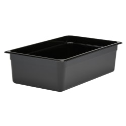 Cambro Camwear GN 1/1 Size 6" Food Pans, 6"H x 12-3/4"W x 20-7/8"D, Black, Set Of 6 Pans