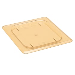 Cambro H-Pan High-Heat GN 1/6 Flat Covers, 3/8"H x 6-3/8"W x 7"D, Amber, Pack Of 6 Covers