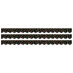 Creative Teaching Press Scallops EZ Borders, Black Wavy, 24 Borders Per Pack, Set Of 3 Packs