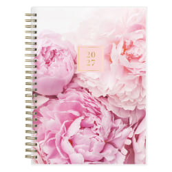 2027 Blue Sky Peony Weekly/Monthly Planning Calendar + Notes, 5.875x8.625, 0%, Clear PET, Jan-Dec, RY27