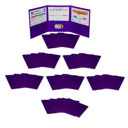 C-Line Tri-Fold Heavyweight Poly Portfolios, 8-1/2" x 11", Purple, Pack Of 24 Portfolios