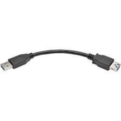 Eaton Tripp Lite Series USB 3.0 SuperSpeed Extension Cable (A M/F), Black, 6-in. (15.24 cm) - USB extension cable - U32406NBK