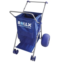 Rollx® Foldable Beach Cart Storage Wagon with Big Balloon Wheels, Blue, RLX1-1107