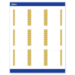 Avery® Print-To-The-Edge Cards With Sure Feed® Technology, S00-DK6-PRMWC10, Square, 2-1/2" x 2-1/2", Matte White, Preprinted Gold Dots Edge Design, Pack Of 90