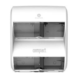 Compact Quad® Plus by GP Pro 4-Roll Coreless High-Capacity Toilet Paper Dispenser, White