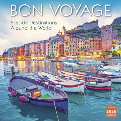 2026 Sellers Publishing Monthly Wall Calendar, 12" x 12", Bon Voyage, January To December