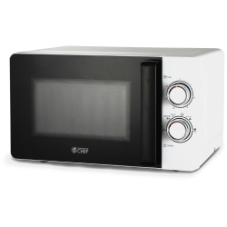 Commercial Chef 0.7 Cu. Ft. Small Countertop Microwave With Mechanical Control, White