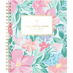 2024-2025 AT-A-GLANCE® Simplified By Emily Ley Weekly/Monthly Academic Planner, 8-1/2" x 11", Floral, July 2024 To June 2025, EL25-905A