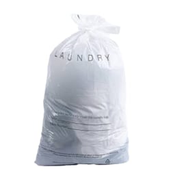 MultiPlast Systems Tear Tape Laundry Bags, 14" x 24", White, Case Of 1,000 Bags