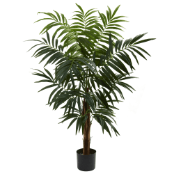 Nearly Natural Bulb Areca 54"H Plastic Tree With Pot, 54"H x 43"W x 38"D, Green