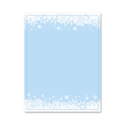 Geo Studios Holiday Themed Letterhead Paper, 8-1/2" x 11-3/4", Blue Snowfall, Pack Of 70 Sheets
