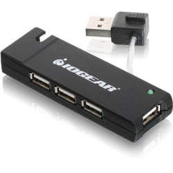 IOGEAR 4-Port USB 2.0 Hub, 0.17’, Black