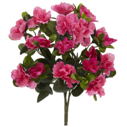 Nearly Natural 13" Artificial Azalea Plants, Pink, Set Of 4 Plants