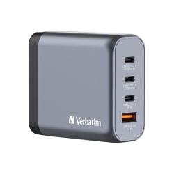 Verbatim 140W 4-Port GaN Wall Charger - 140 W - 120 V AC, 230 V AC Input - 1