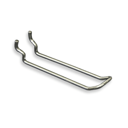 Azar Displays Galvanized Metal Safety Loop Hooks, 4" x 1", Pack Of 50 Hooks