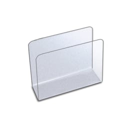 Azar Displays Large Lateral Desk File Holders, 7-1/2"H x 9-3/4"W x 4"D, Clear, Pack Of 4 File Holders