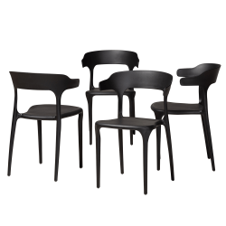 Baxton Studio Gould Dining Chairs, Black, Set Of 4 Chairs