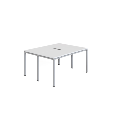 Boss Office Products Simple System Double Desk, Face To Face, 30"H x 66"W x 29-1/2"D, White