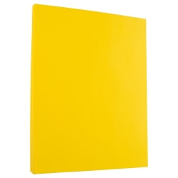 JAM Paper® Color Paper, Yellow, Letter (8.5" x 11"), 100 Sheets Per Pack, 24 Lb, 30% Recycled