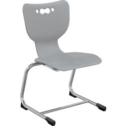 MooreCo Hierarchy Armless Cantilever Chair, 16" Seat Height, Gray