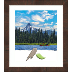 Amanti Art Rectangular Narrow Picture Frame, 23" x 27", Matted For 16" x 20", Wildwood Brown