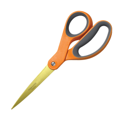 Fiskars® Softgrip® Titanium Scissors, 8", Pointed, Black/Orange
