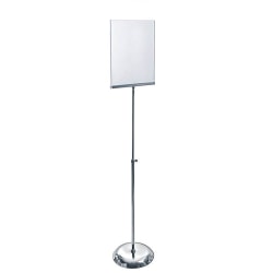 Azar Displays Vertical Pedestal Sign Holder, 45"H x 11"W x 15"D, Clear/Silver