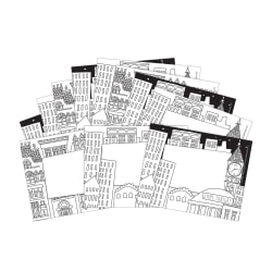 Barker Creek Name Tags, 2 &frac34;" x 3 ½", Color Cityscape, 45 Name Tags Per Pack, Case Of 2 Packs