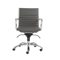 Eurostyle Dirk Faux Leather Low-Back Commercial Office Chair, Chrome/Gray