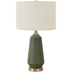 Monarch Specialties Pitts Table Lamp, 26"H, Ivory/Green