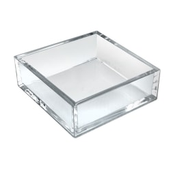 Azar Displays Deluxe Square Trays, 2"H x 5-7/8"W x 5-7/8"D, Clear, Pack Of 4 Trays