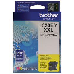 Brother® LC20 Yellow Extra-High-Yield Ink Cartridge, LC20EY