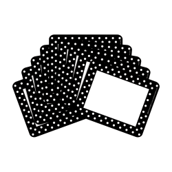 Barker Creek Name Tags, 2 &frac34;" x 3 ½", Black And White Dots, 45 Name Tags Per Pack, Case Of 2 Packs
