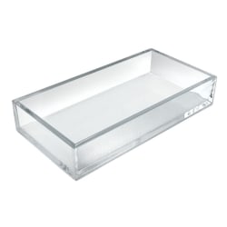 Azar Displays Deluxe Tray Organizers, Small Size, 2" x 11 3/4" x 5 7/8", Clear, Pack Of 4
