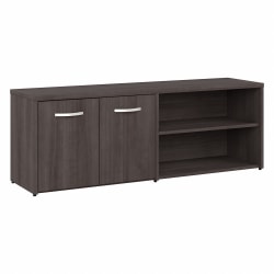 Bush® Business Furniture Hybrid Low Storage Cabinet With Doors And Shelves, 21-1/4"H x 59-3/16"W x 15-3/4"D, Storm Gray, Standard Delivery