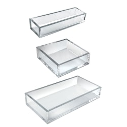 Azar Displays Deluxe 5-Piece Tray Set, Clear