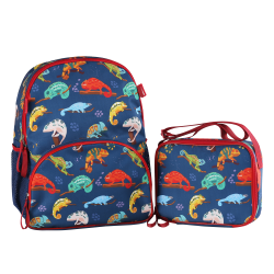 Office Depot® School Backpack And Lunch Box Set, Blue Iguana