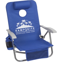 Kamp-Rite SAC-IT-UP Beach Chair With Cornhole Game, Blue
