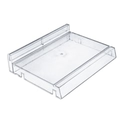 Azar Displays Adjustable Divider Cosmetic Bin With Pushers, Small Size, 2 11/16" x  12" x 9 1/4", Clear, Pack Of 2