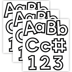 Carson Dellosa Education EZ Letters Combo Pack, White With Black Trim, 219 Pieces Per Pack, Set Of 3 Packs
