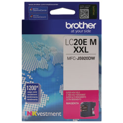 Brother® LC20 Magenta Extra-High-Yield Ink Cartridge, LC20EM