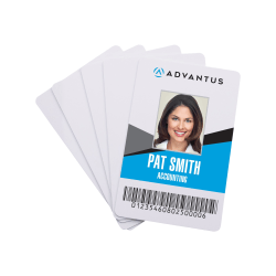 Advantus Blank PVC ID Cards - Printable - 2.13" x 3.38" Length - 100 - White - Polyvinyl Chloride (PVC)