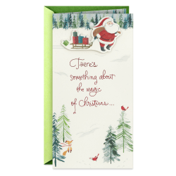 Hallmark Money Holder Christmas Card (The Magic of Christmas Santa With Sled)
