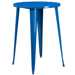 Flash Furniture Commercial Grade 30" Round Metal Indoor-Outdoor Bar Height Table, Blue