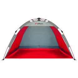 Outdoors Professional Beach Summer Automatic Pop-Up Sun Shelter, 43"H x 75"W x 39"D, Red